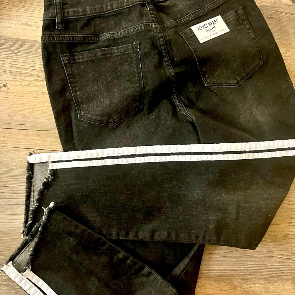 Velvet heart denim jeans